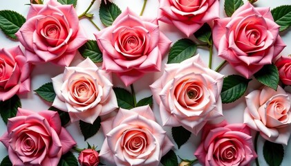 Obraz premium Intricate blooming roses, repeating elegantly across surface, petal, illustration, flowers