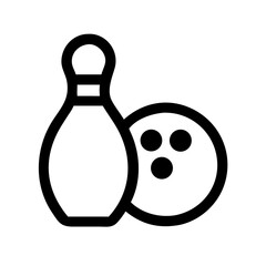 Icon of a bowling ball and pins representing the sport