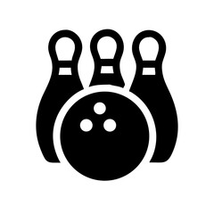 Icon of a bowling ball and pins representing the sport