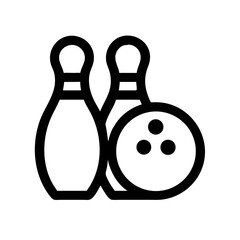 Icon of a bowling ball and pins representing the sport