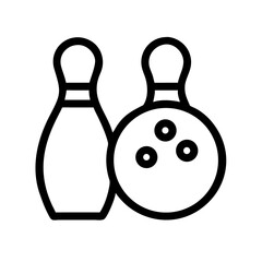 Icon of a bowling ball and pins representing the sport