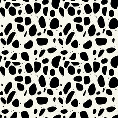 Vector seamless pattern. Abstract spotty texture. Natural monochrome design. Creative background with rounded spots. Decorative organic swatch.