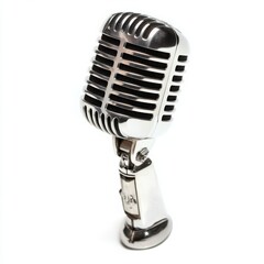 Fototapeta premium Classic vintage microphone isolated on white background