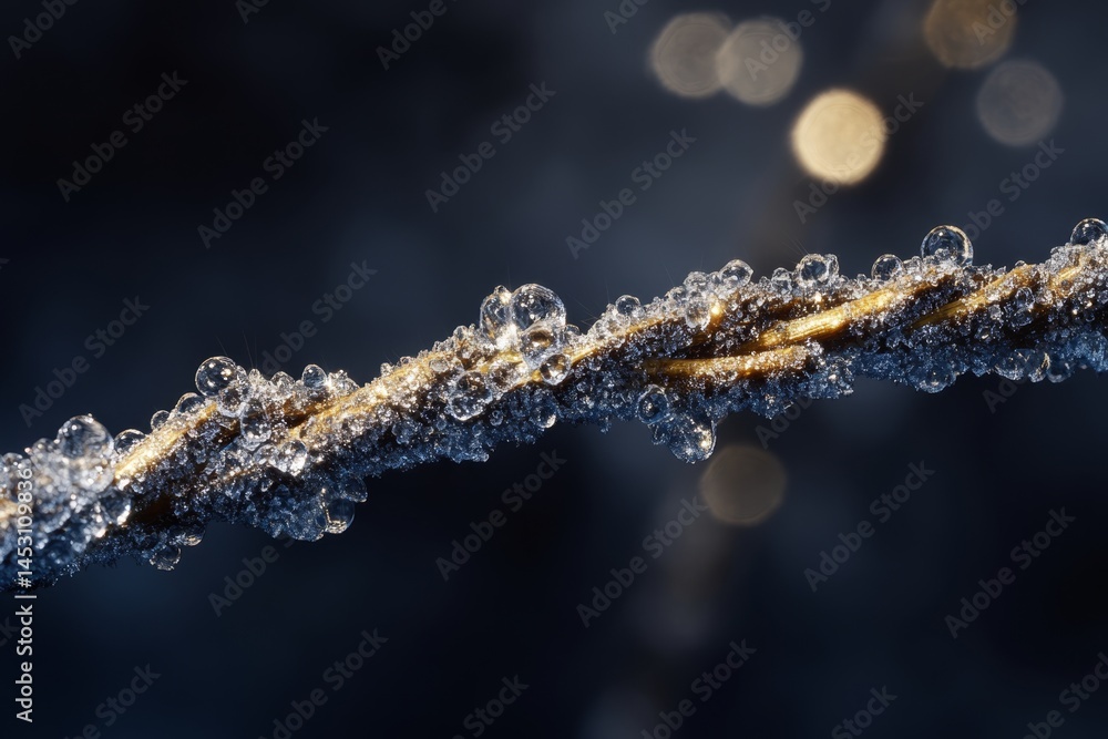 Aufkleber this image captures the intricate beauty of frost forming on a branch during cold weather. the close