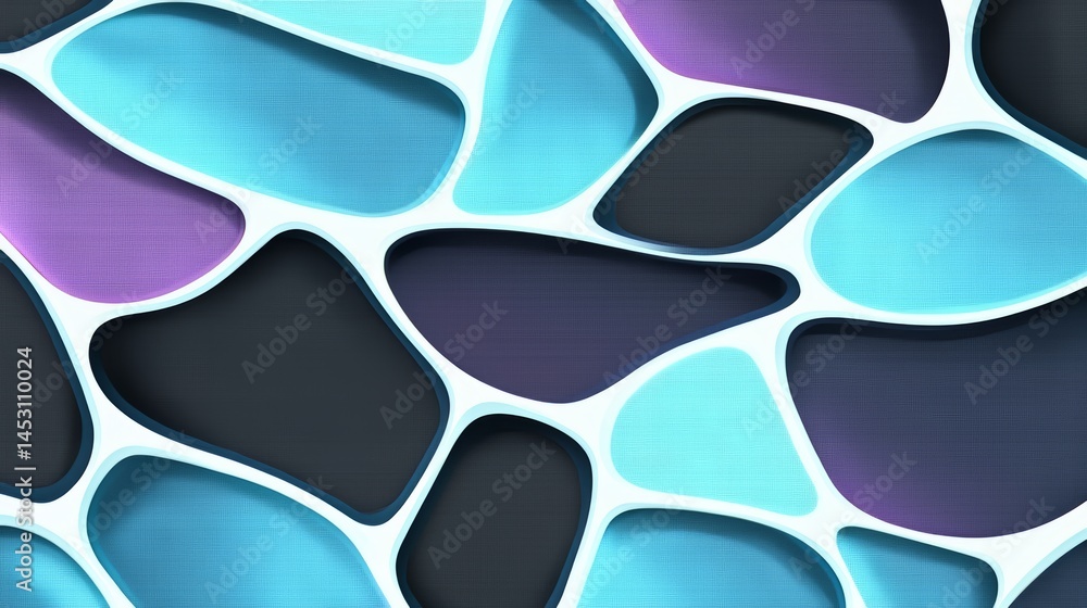 Fototapete blue and purple background with a white and black pattern. the pattern is made up of squares and tri