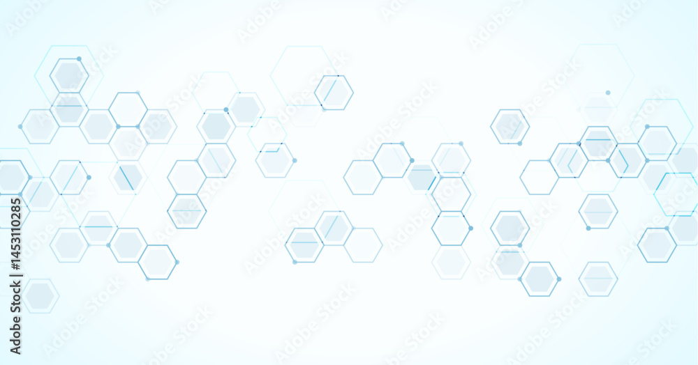 Poster hexagon background abstract pattern medical geometric tech vector graphic design. hexagon design sci
