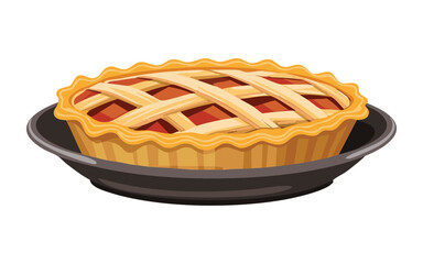 big apple pie baked - vector illustration
