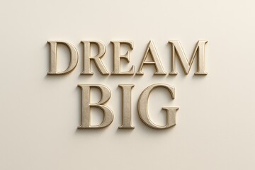 Dream big motivational typography on elegant neutral background