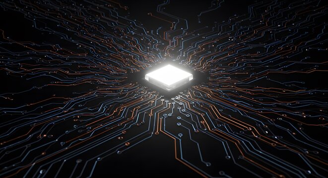 Circuit lines converging into a single LED node