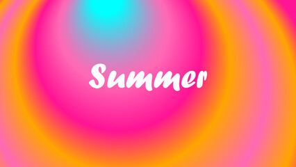 Abstract radial gradient with vibrant pink orange yellow and blue colors creating a summer design background element