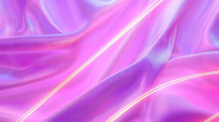 Obraz premium Hypnotic abstract scene three dimensional neon laser beams looping through a cosmic linen space filled with glowing fiber optic strands on vibrant background