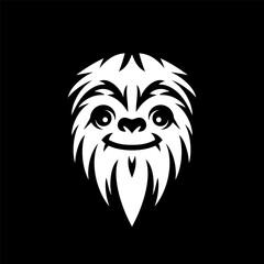 Black White Yeti Face Emblem