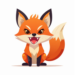 Angry Red Fox Growling – Vector Character Illustration1