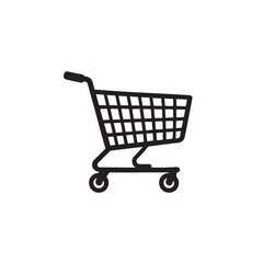 shopping cart isolated on white