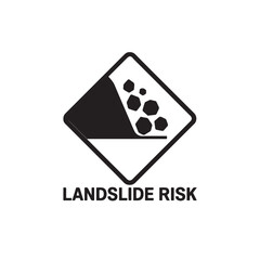 warning sign prone to landslides