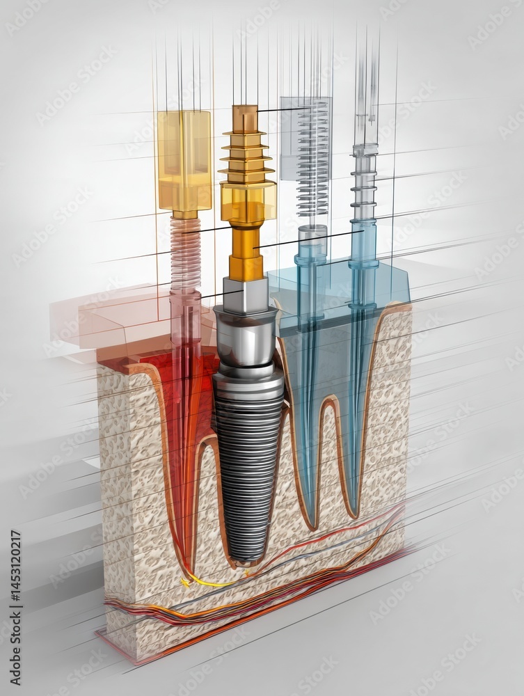 Poster 3D Simulation Demonstrating Implant Osseointegration Across Multiple Time Steps for Enhanced Dental Procedures Generative AI