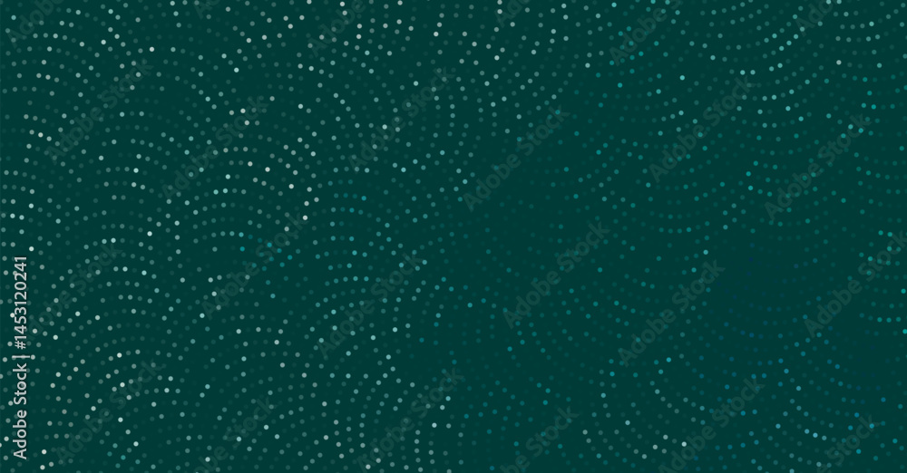 Aufkleber green abstract dotted wave pattern with circular geometric symmetry and modern minimal design for te