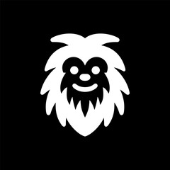 Yeti Mascot Logo In Black