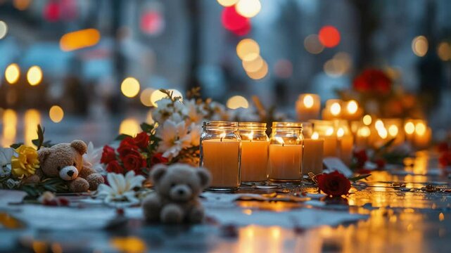 Memorial Vigil: Candles and Tributes