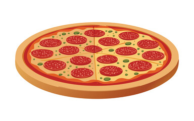 pepperoni pizza fast food- vector illustration