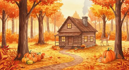 Fall Wildlife Scene