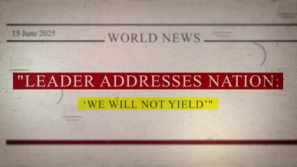 LEADER ADDRESSES NATION WE WILL NOT YIELD