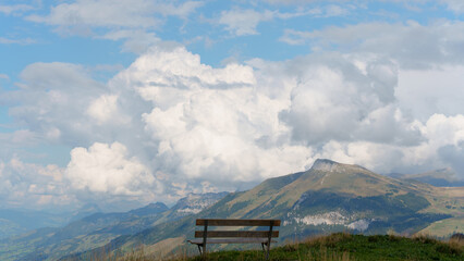 mountain landscape with clouds