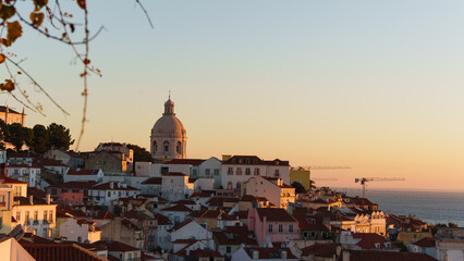 sunset over the Lisbon