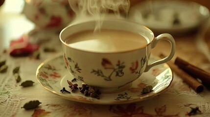 Aromatic Steam: Indulging in a Warm Cup of Spiced Tea