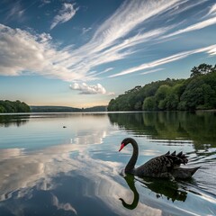 Fototapeta premium swan on lake