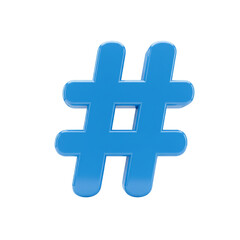 Obraz premium 3d hashtag icon isolated