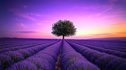 Fototapeta premium Lavender Field at Sunset