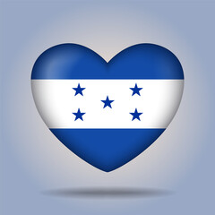 Honduras flag heart button Isolated on color gradient background. Exclusive Icon flag