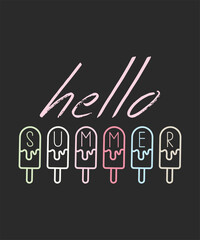 Hello summer, typography, vector, eps