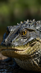 Textured Scales and Powerful Gaze of Alligator