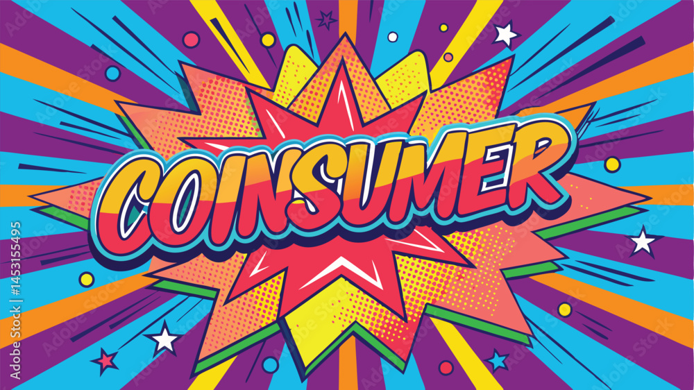 Poster Colorful comic-style vector illustration bursting with dynamic graphics and bold text emphasizing creativity and action