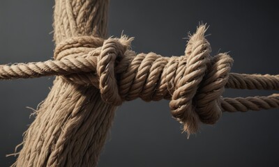 Frayed rope, stretched taut, near breaking point,  tension,  old,  texture
