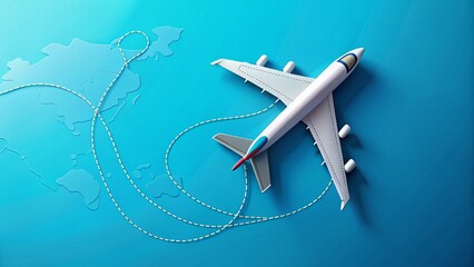 Doodle Airplane Flight Plan Itinerary Business Newsletter Aerial View