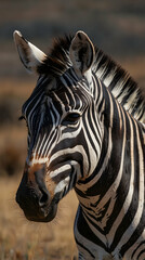 Naklejka premium Plains Zebra with Intricate Stripe Patterns