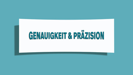Genauigkeit & Praezision (Accuracy & Precision) - A card isolated on light green background.