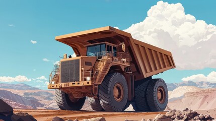 Obraz premium Large mining truck on a landscape road.