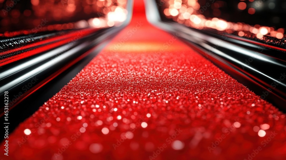 Poster experience shimmering red path with abstract design and elegant aesthetic