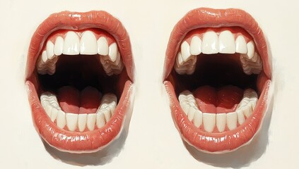 Naklejka premium Open Mouth with Teeth, Lips, and Closeup.