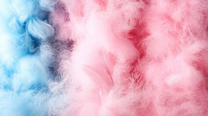 Fototapeta premium Soft, fluffy feathers in pastel shades of pink and blue