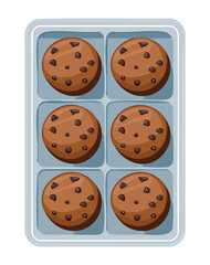 Cookies on Tray - Vector Illustration
