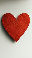 Minimalistic red or pink heart cutout placed on a plain blank background, symbolizing love, affection, simplicity, and emotional clarity in relationships or personal expression.

