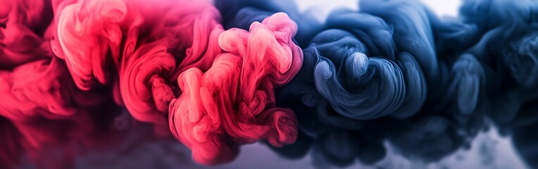 Abstract fusion of vivid smoke clouds blending contrasting shades together