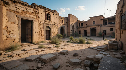 Ruins, abandoned houses of Kuldhara village at Jaisalmer,Rajasthan,India. It is said that this village is cursed and hence no human could live here for long. The houses are haunted, so is the village,