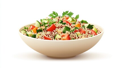 Hearty quinoa salad with veggies in a bowl