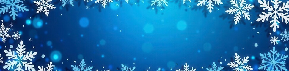 Classic blue Christmas frame, intricate snowflake overlay , texture, celebration, frost